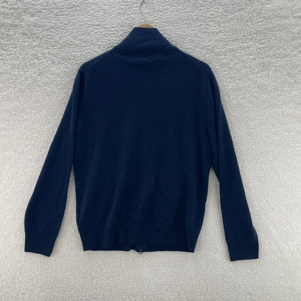 J Crew Sweater Mens Medium Cashmere Full Zip Mock Neck Cardigan Preppy Old Money